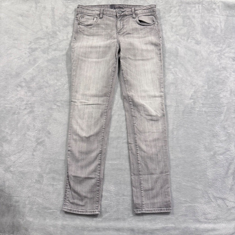 KUT from the Kloth Diana Skinny Jeans Gray Faded Stretch Denim KP488MA4 Womens 8 - Picture 2 of 8